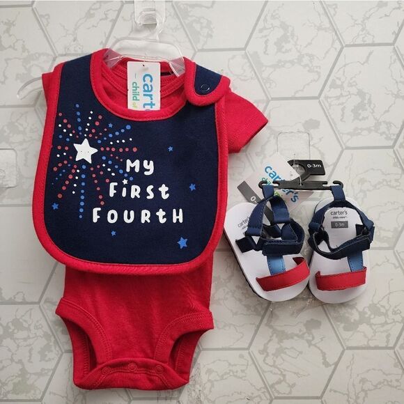 Nwt 4th of July Patriotic Americana Newborn bundle. Carter's - Picture 1 of 6
